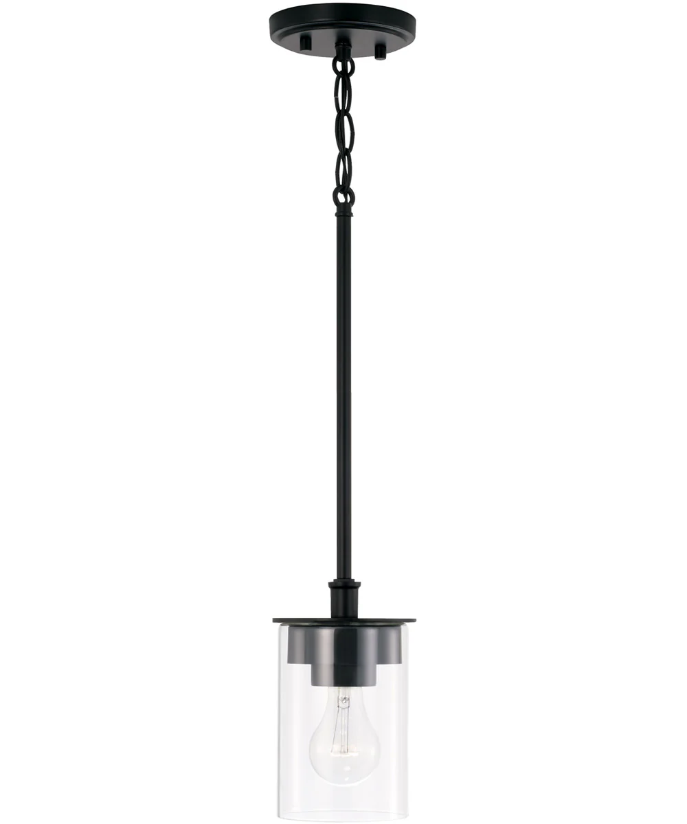 Mason 1-Light Dual-Mount Semi-Flush/Pendant Mount In Matte Black - Image 5