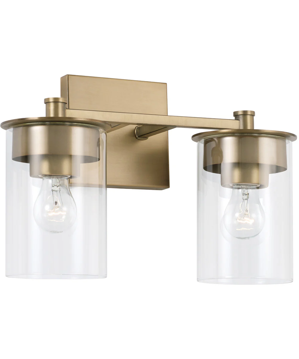 Mason 2-Light Vanity Aged Brass