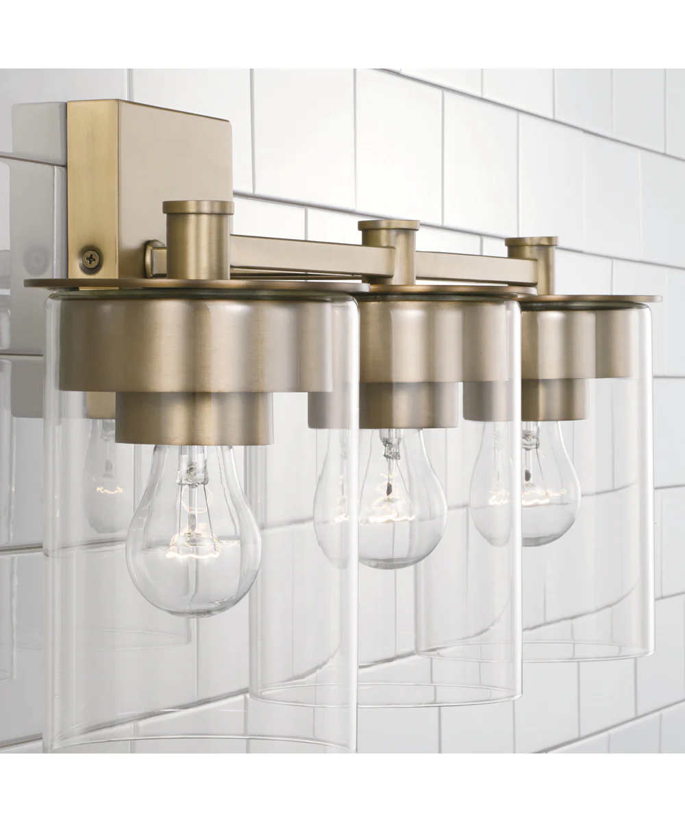 Mason 3-Light Vanity Aged Brass - Image 3
