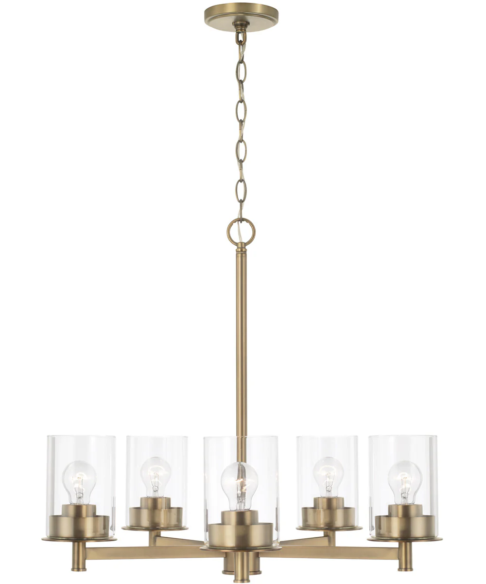 Mason 5-Light Chandelier Aged Brass