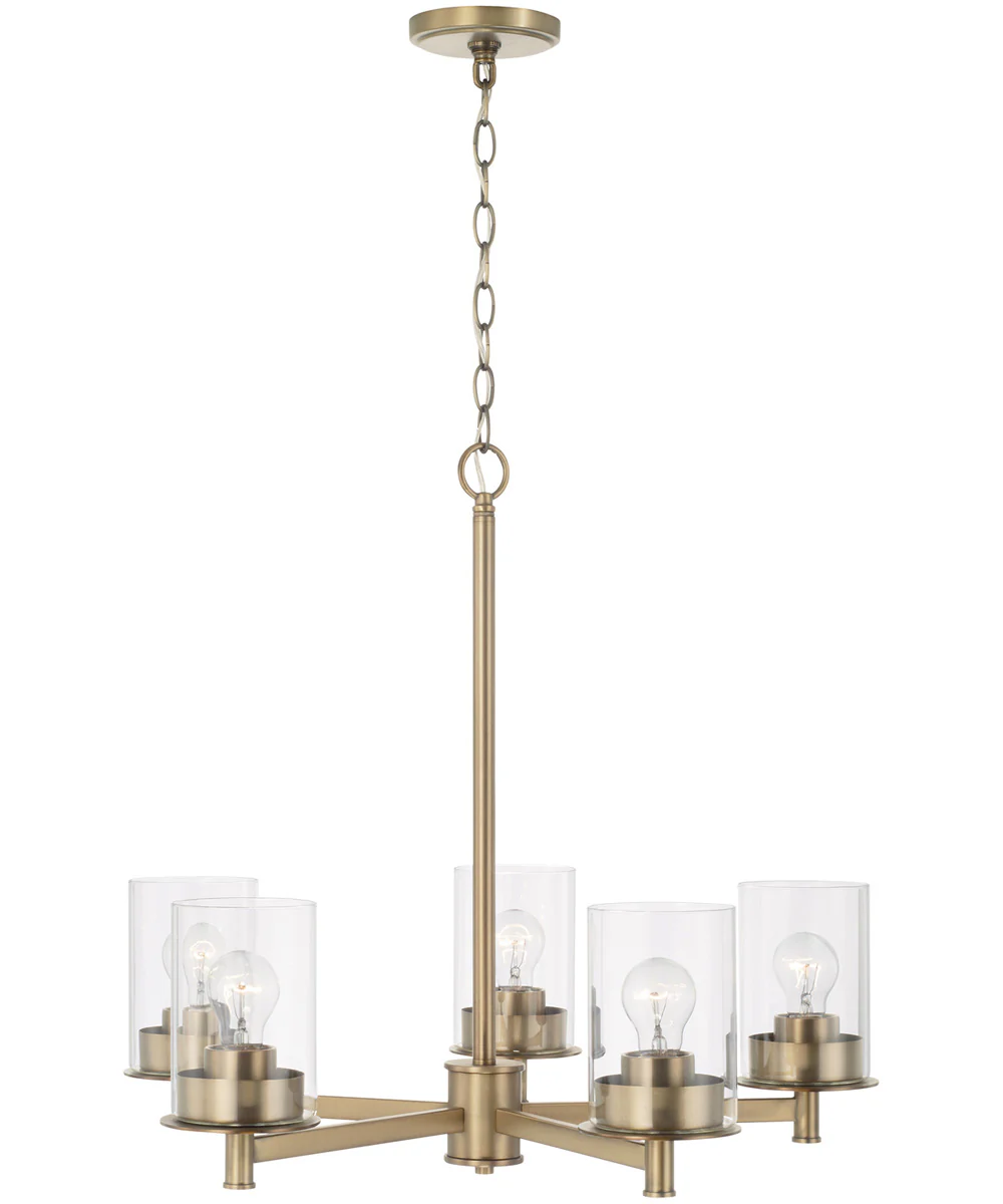 Mason 5-Light Chandelier Aged Brass - Image 4