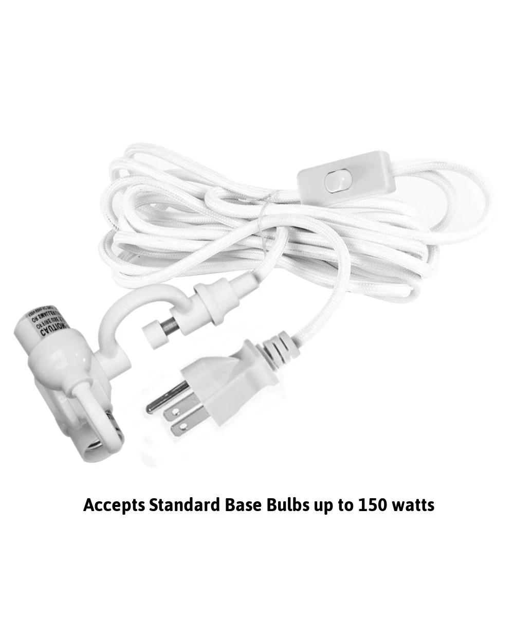 MAST Plug-In Wall Mount Pendant, 2 Light White Cord/Arm with Diffuser, Rounded Corner Square Oatmeal Drum Shade 16"W - Image 4