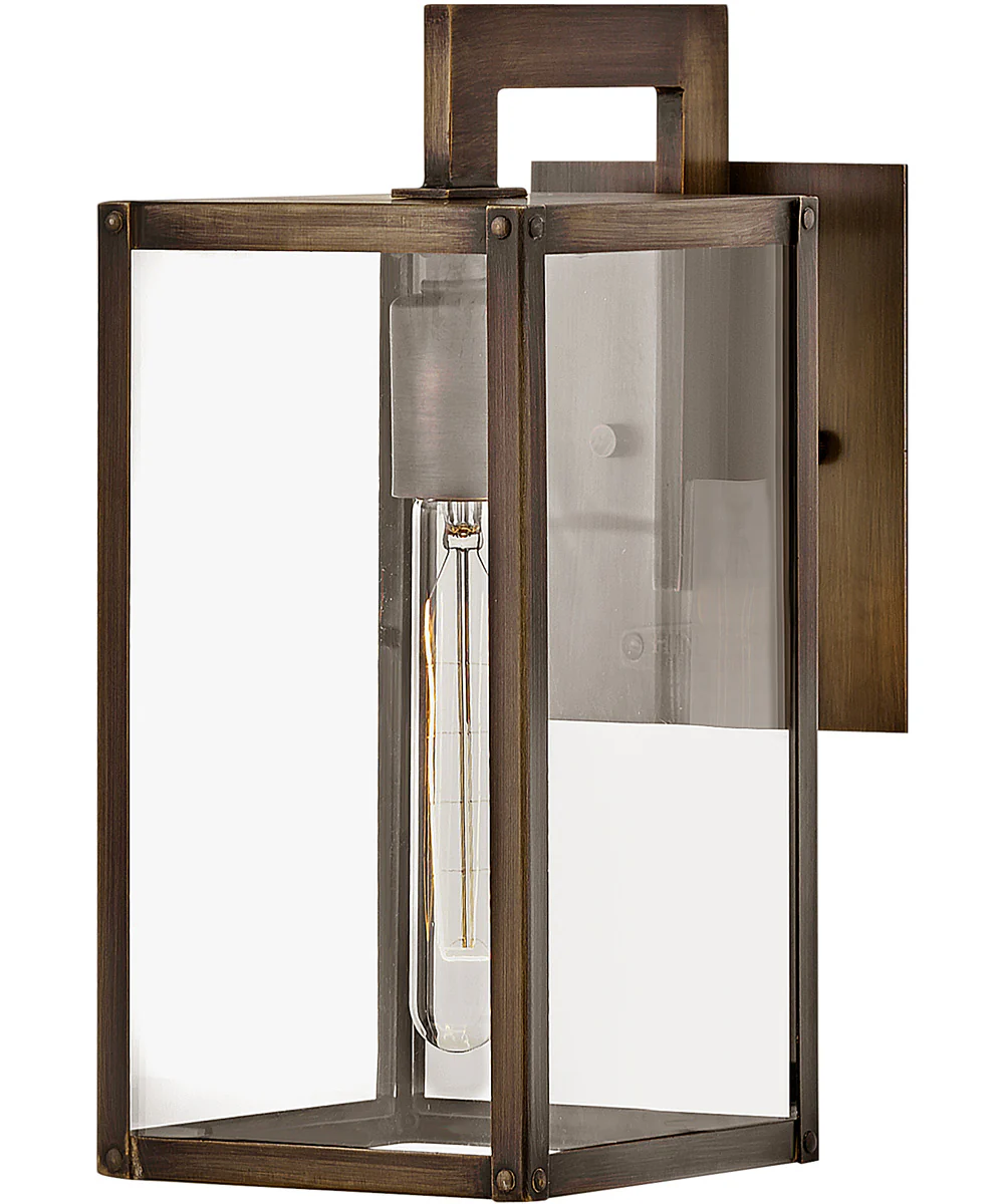 Max 1-Light Small Outdoor Wall Mount Lantern in Burnished Bronze