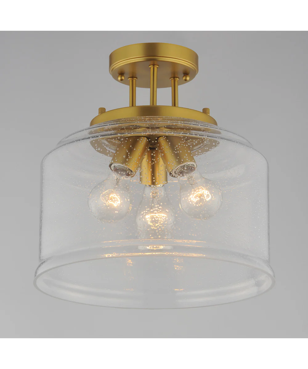 Acadia 3-Light Semi-Flush Mount Natural Aged Brass - Image 2