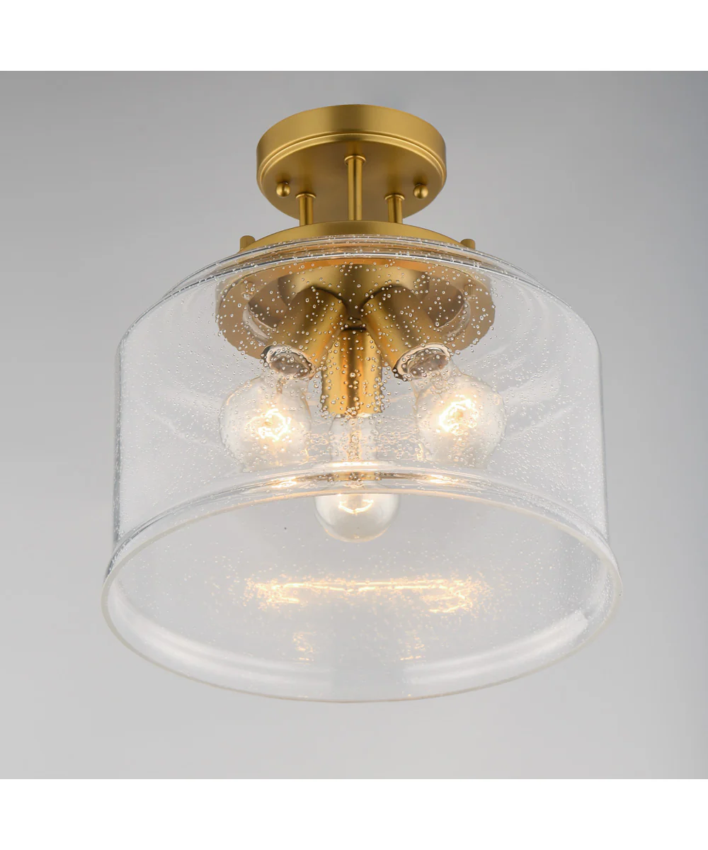 Acadia 3-Light Semi-Flush Mount Natural Aged Brass - Image 4