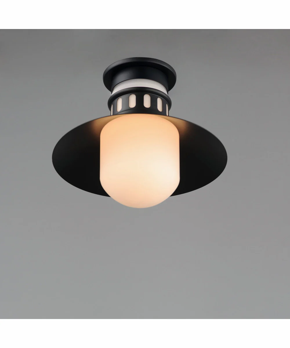 Admiralty 1-Light Outdoor Flush Mount Black - Image 2