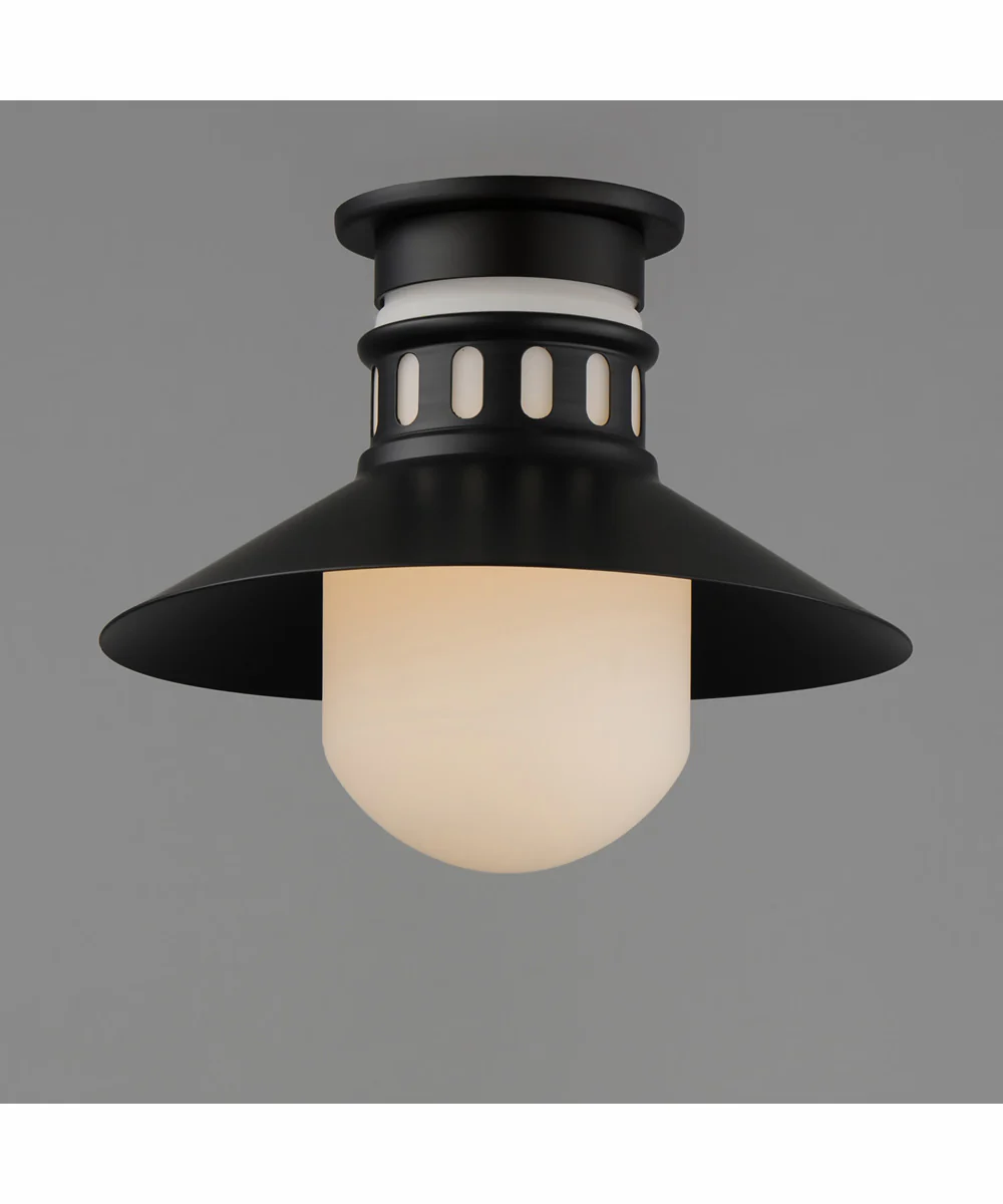 Admiralty 1-Light Outdoor Flush Mount Black - Image 3