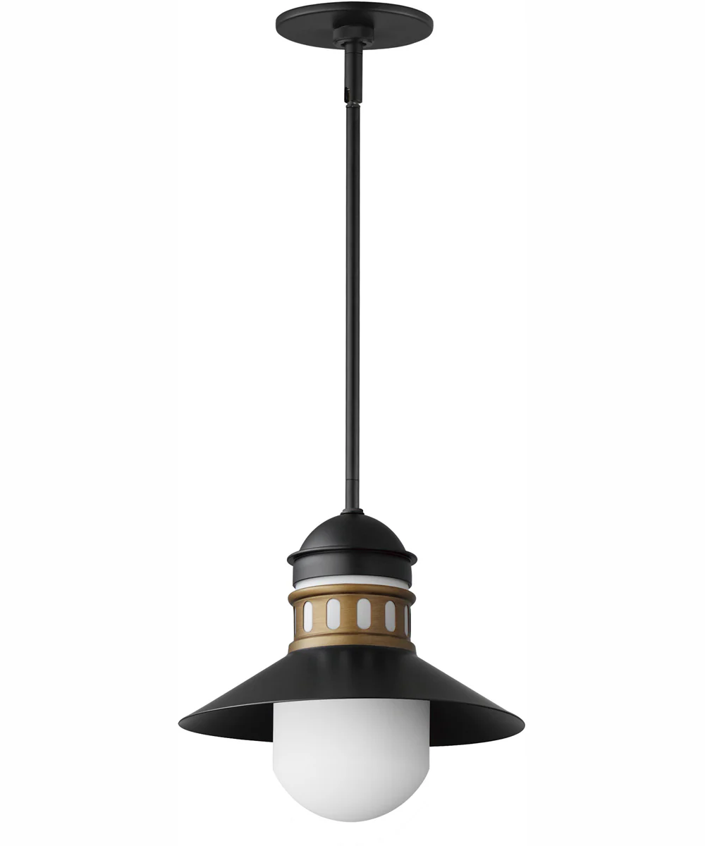 Admiralty 1-Light Outdoor Pendant Black / Antique Brass