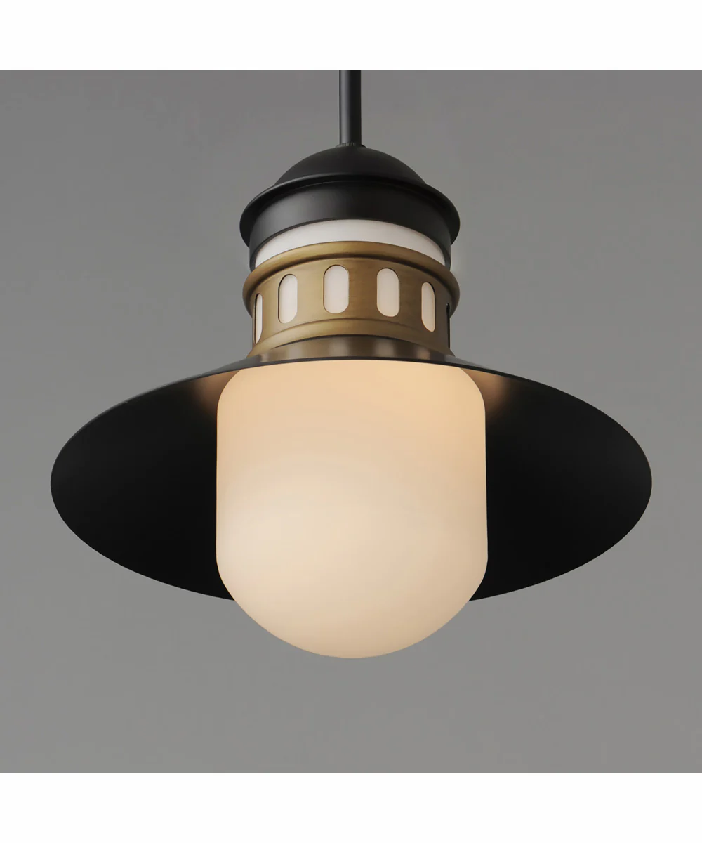 Admiralty 1-Light Outdoor Pendant Black / Antique Brass - Image 4