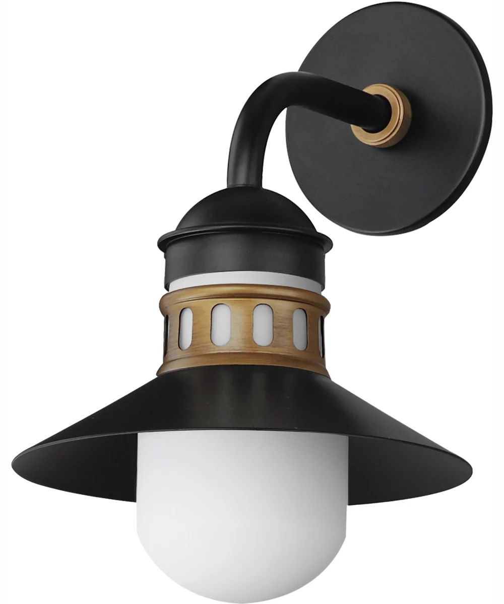 Admiralty 1-Light Outdoor Wall Sconce Black / Antique Brass