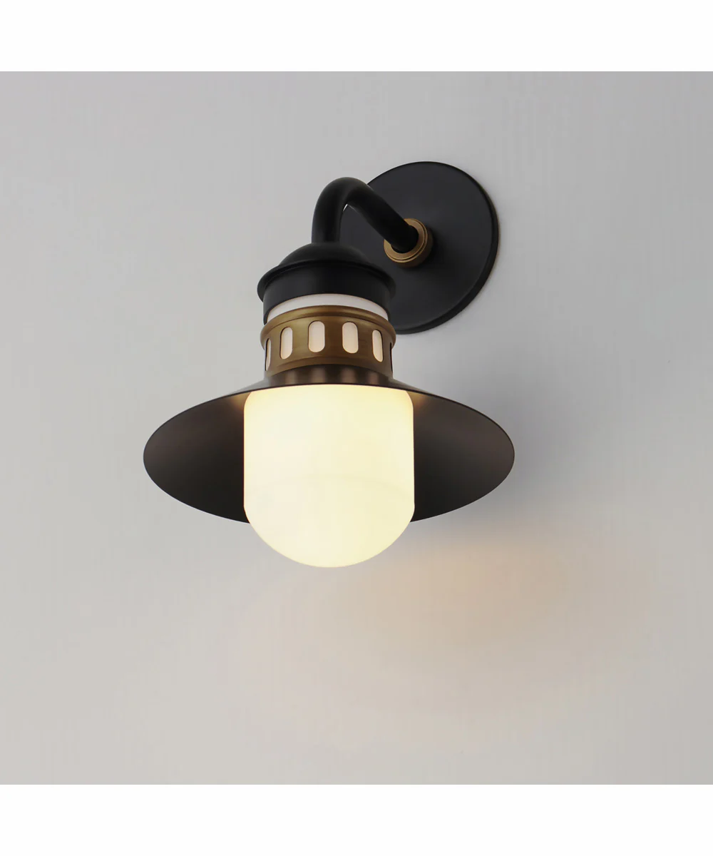 Admiralty 1-Light Outdoor Wall Sconce Black / Antique Brass - Image 4
