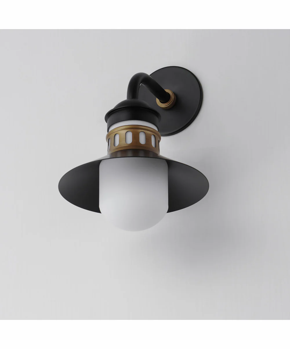 Admiralty 1-Light Outdoor Wall Sconce Black / Antique Brass - Image 5