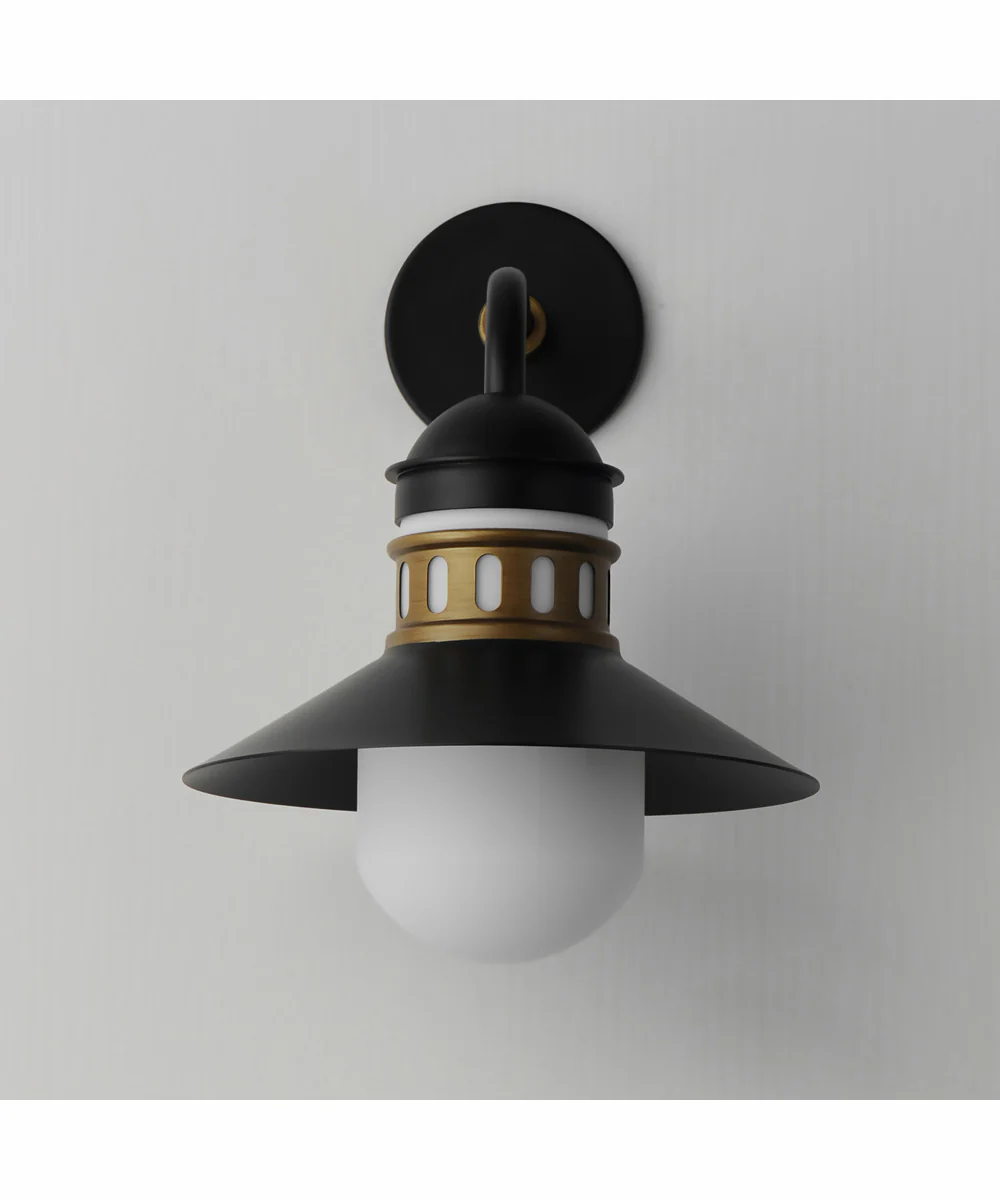 Admiralty 1-Light Outdoor Wall Sconce Black / Antique Brass - Image 2