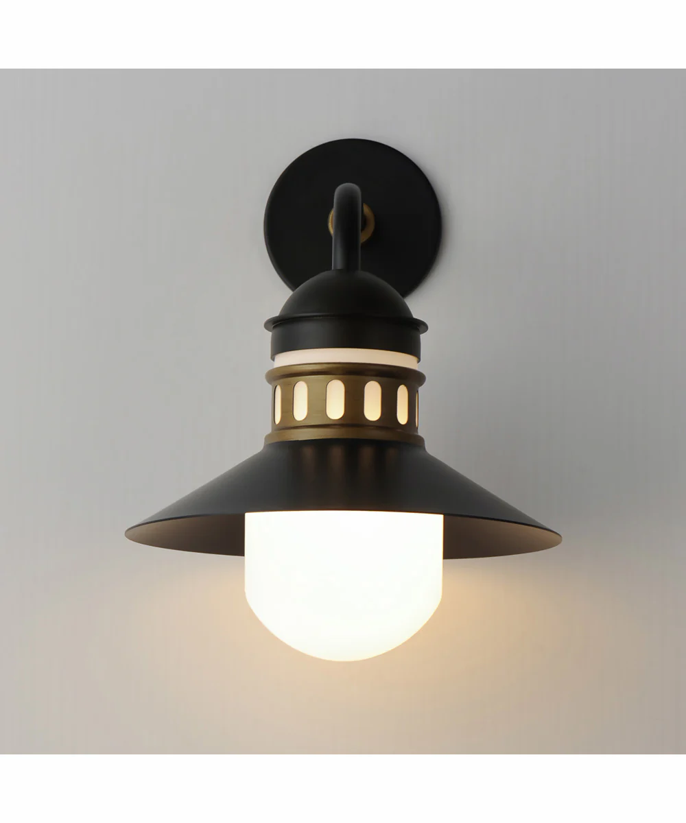 Admiralty 1-Light Outdoor Wall Sconce Black / Antique Brass - Image 3