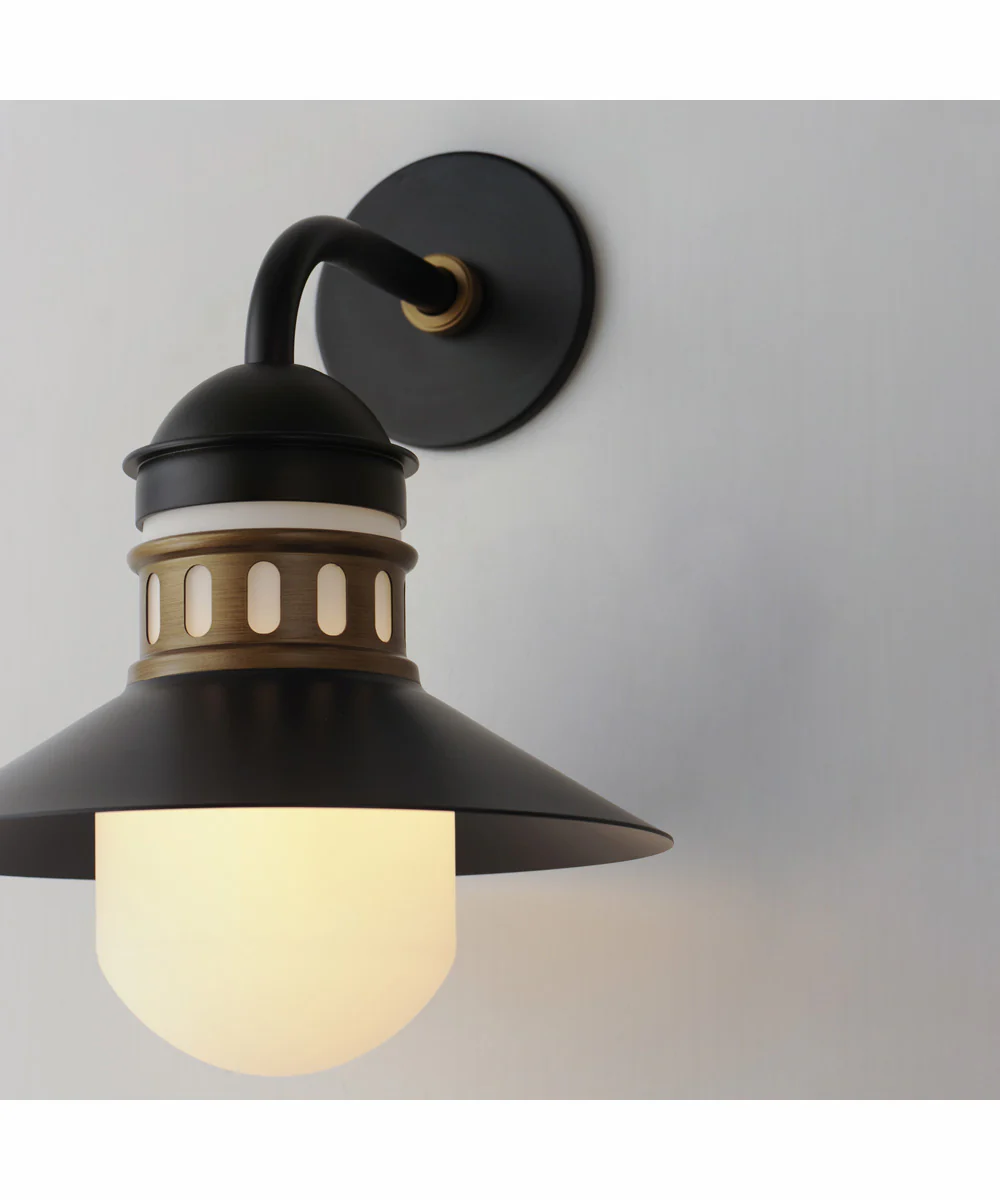 Admiralty 1-Light Outdoor Wall Sconce Black / Antique Brass - Image 5