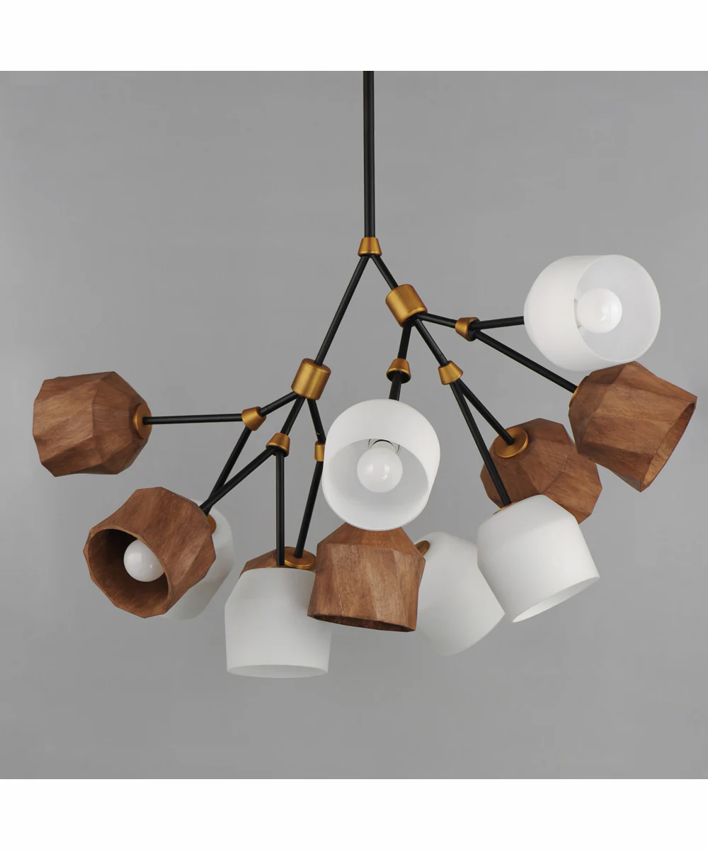 Akimbo 12-Light Pendant W LED Bulbs Dark Bronze/Antique Brass - Image 4