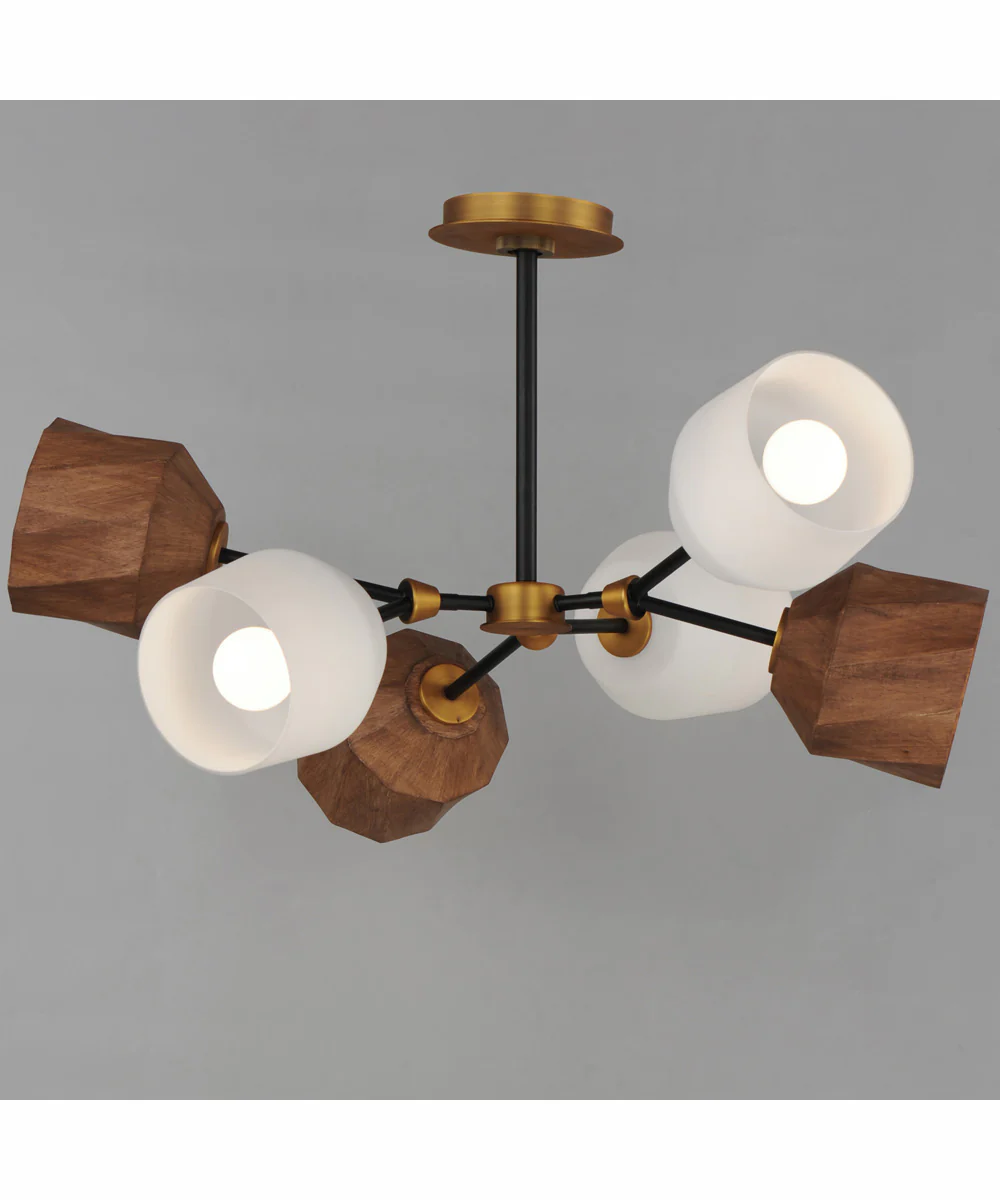 Akimbo 6-Light Pendant W LED Bulbs Dark Bronze/Antique Brass - Image 2