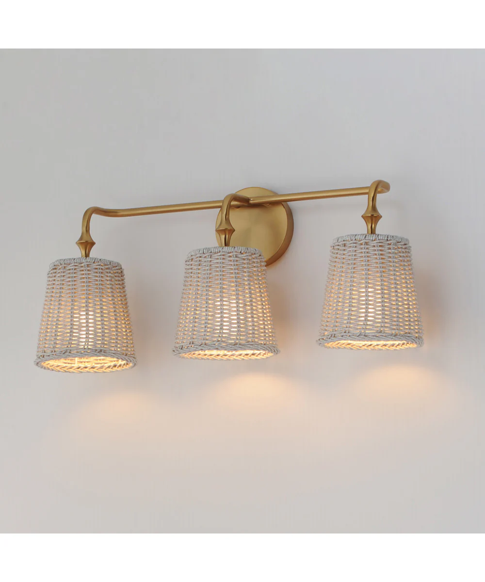 Baja 3-Light Bath Vanity Natural Aged Brass - Image 5