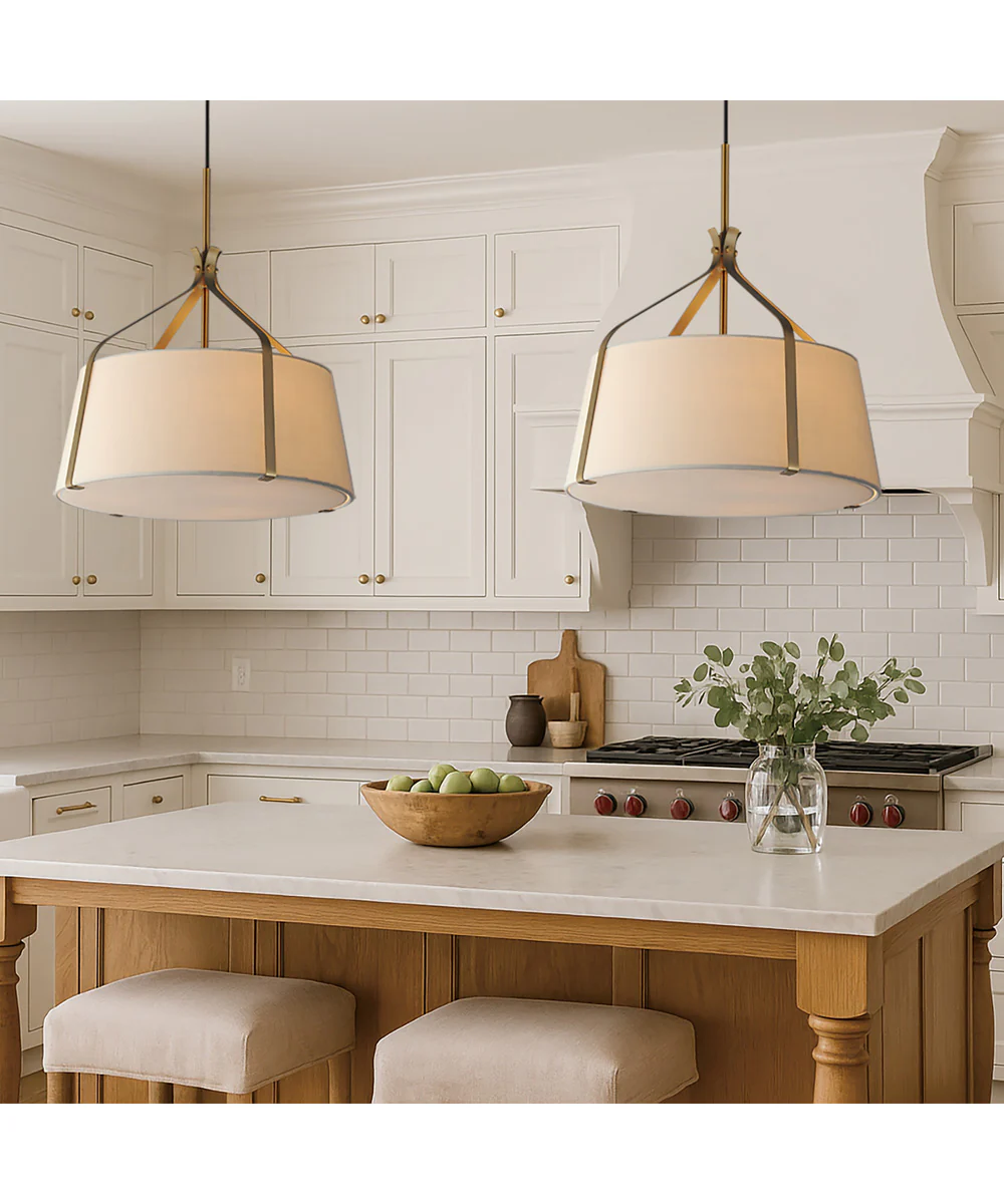 Bandera 20 inch 3-Light Pendant Natural Aged Brass - Image 2