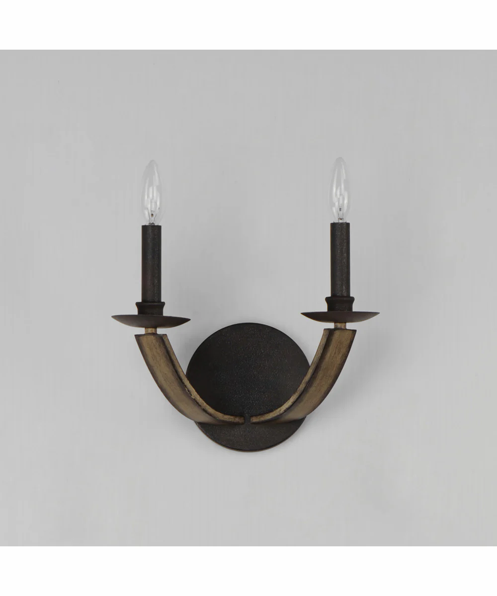 Basque 2-Light Wall Sconce Driftwood/Anthracite - Image 2