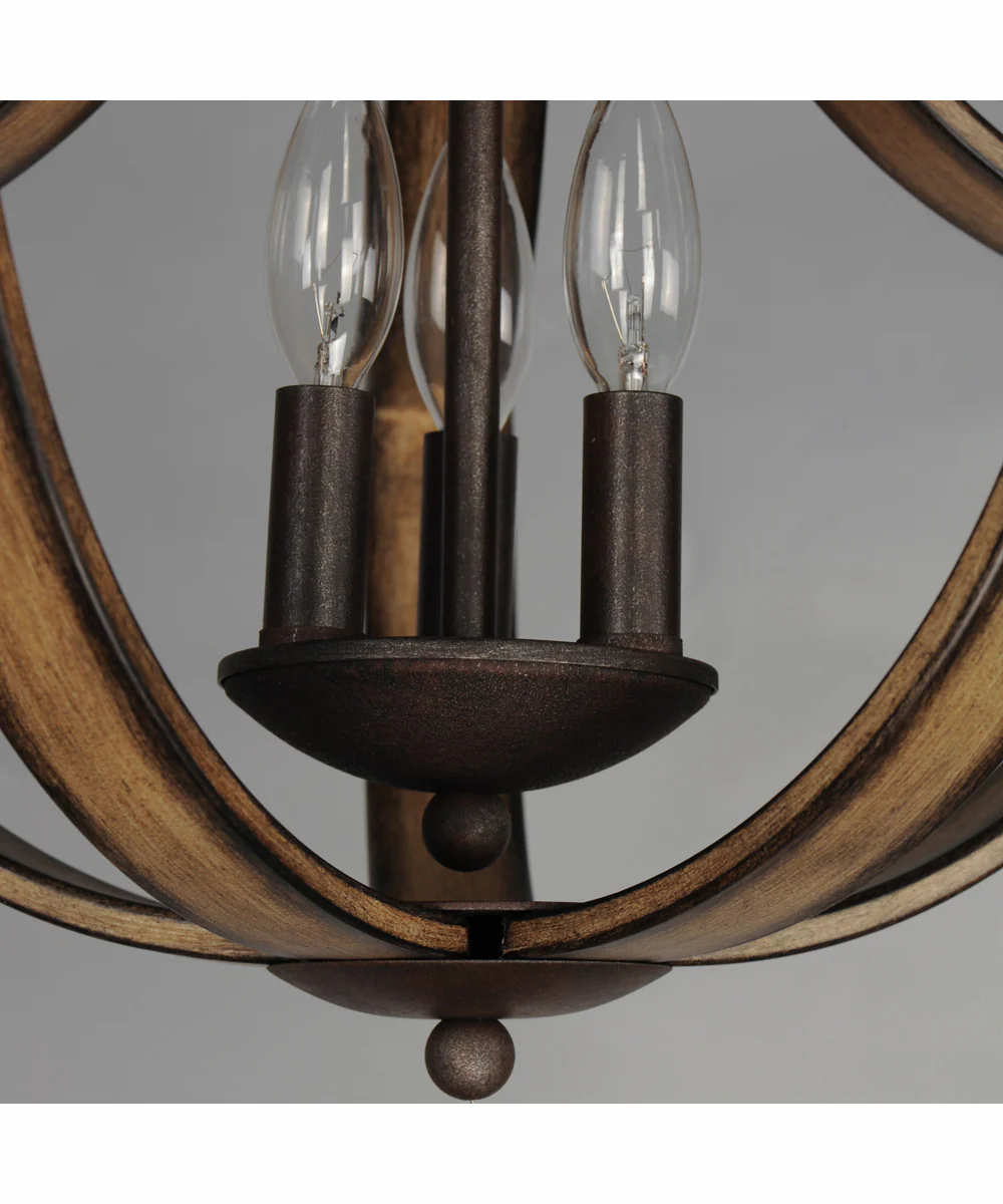 Basque 3-Light Semi-Flush Mount Driftwood/Anthracite - Image 4