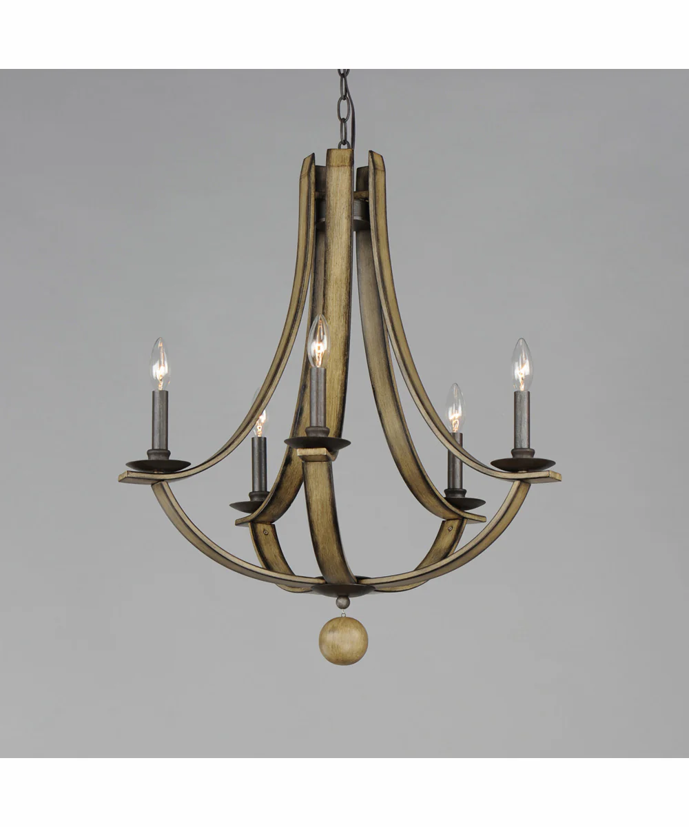Basque 5-Light Chandelier Driftwood/Anthracite - Image 3