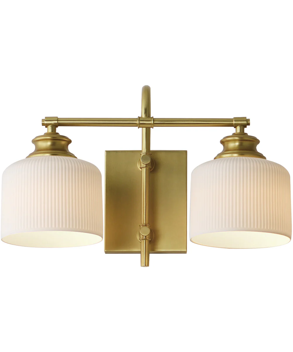 Bisque 2-Light Wall Sconce Natural Aged Brass
