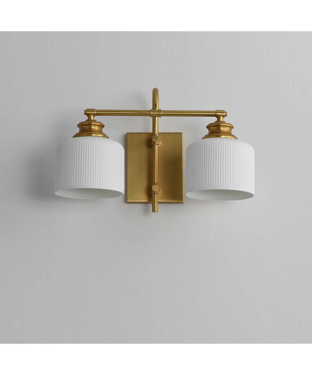 Bisque 2-Light Wall Sconce Natural Aged Brass - Image 2