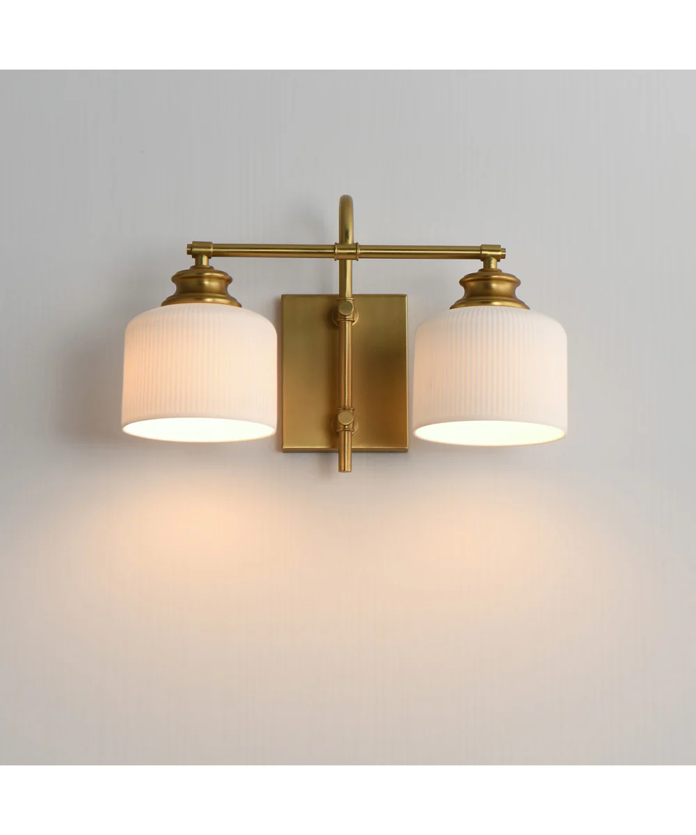 Bisque 2-Light Wall Sconce Natural Aged Brass - Image 3