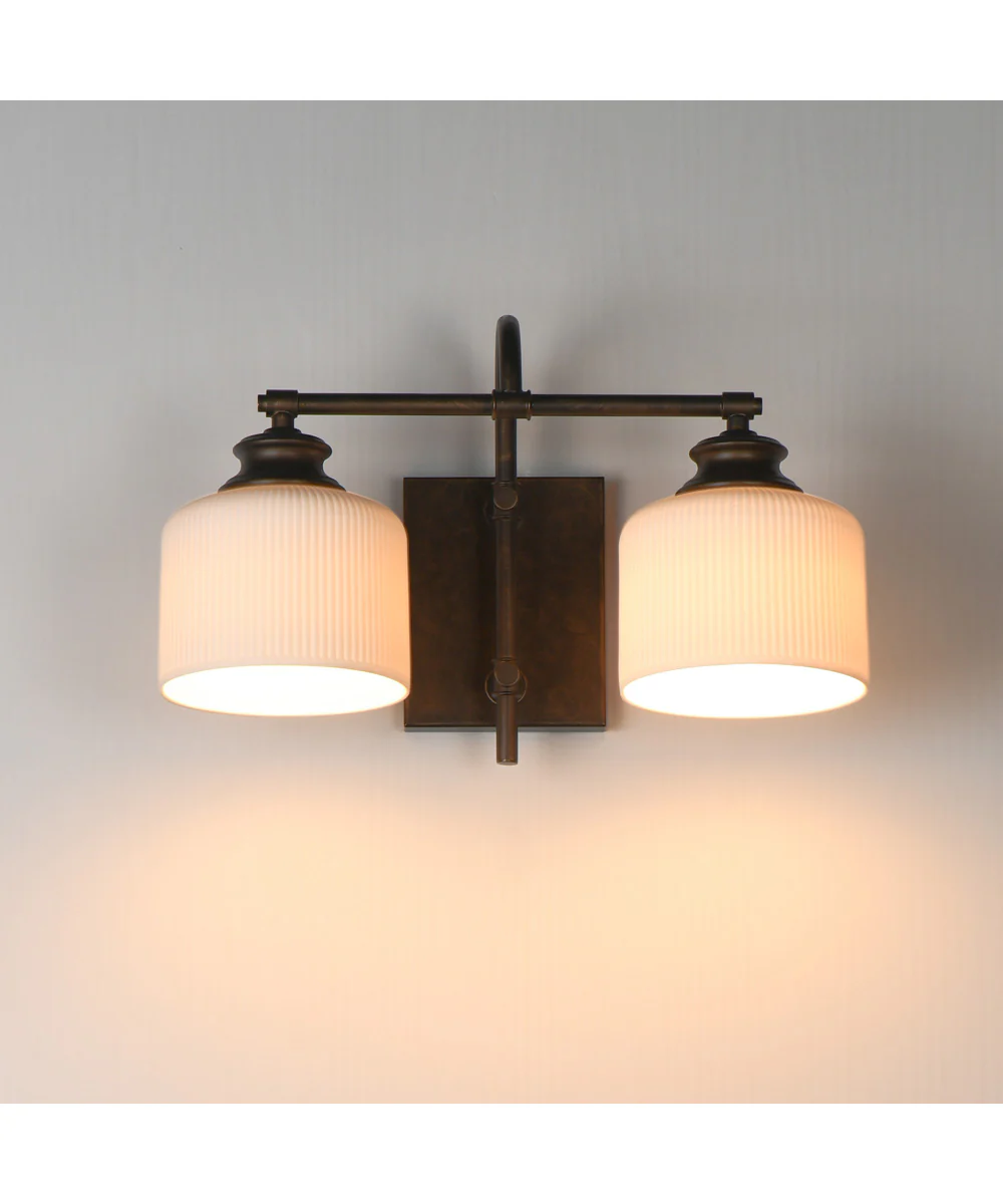 Bisque 2-Light Wall Sconce Oil Rubbed Bronze - Image 3