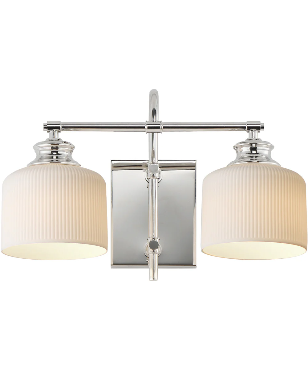 Bisque 2-Light Wall Sconce Polished Nickel