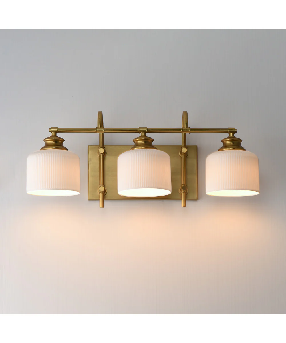 Bisque 3-Light Bath Vanity Natural Aged Brass - Image 3