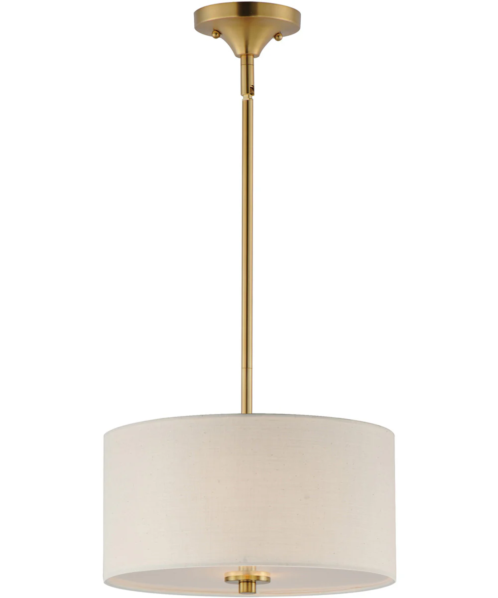 Bongo 2-Light Pendant / Semi-Flush Mount Natural Aged Brass