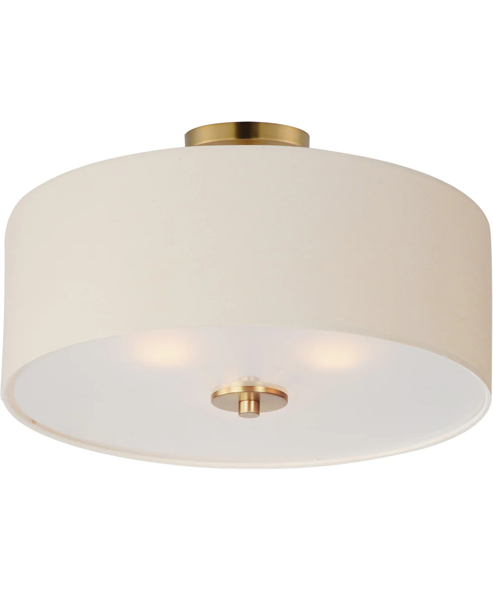 Bongo 3-Light Pendant / Semi-Flush Mount Natural Aged Brass