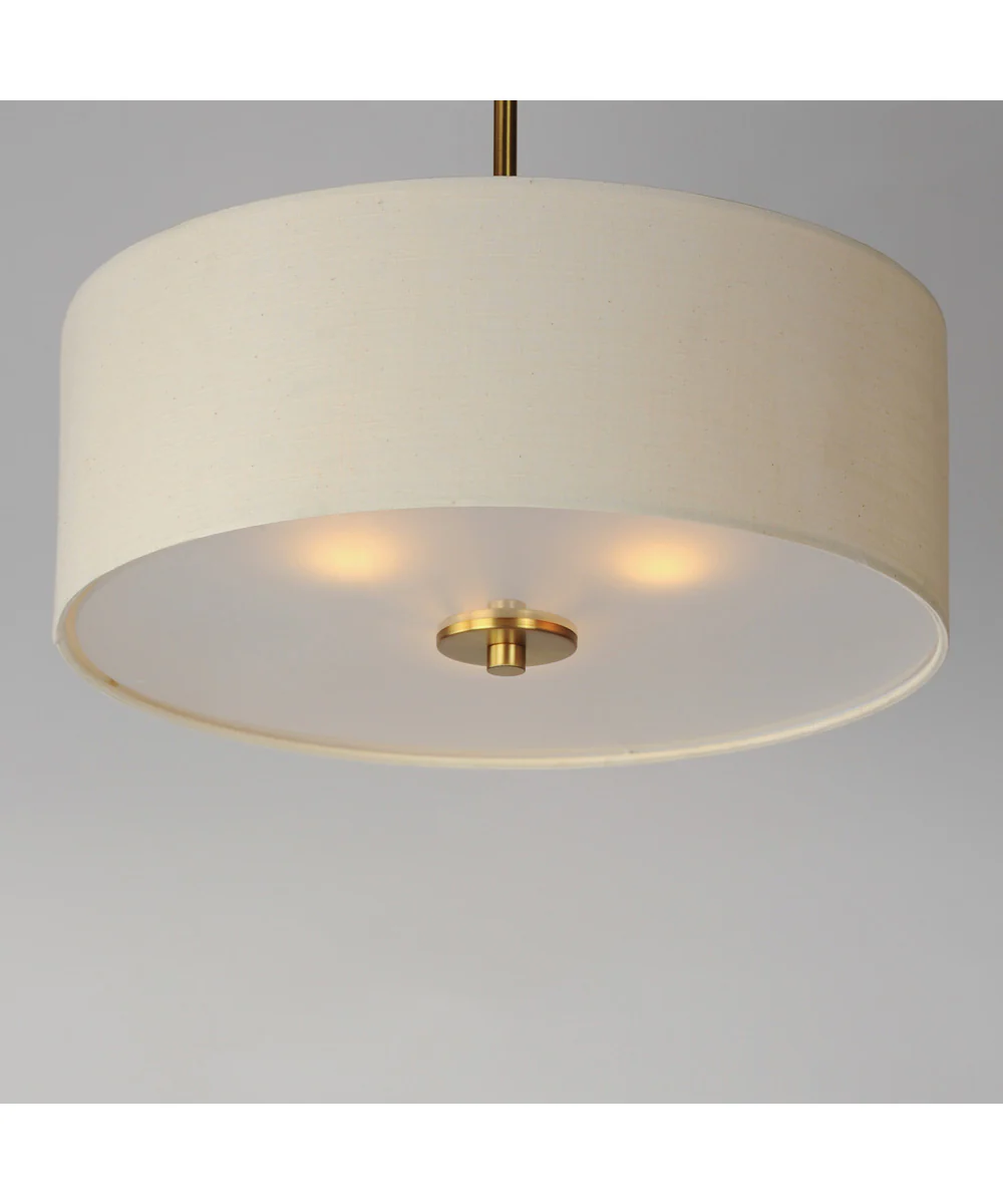 Bongo 3-Light Pendant / Semi-Flush Mount Natural Aged Brass - Image 6