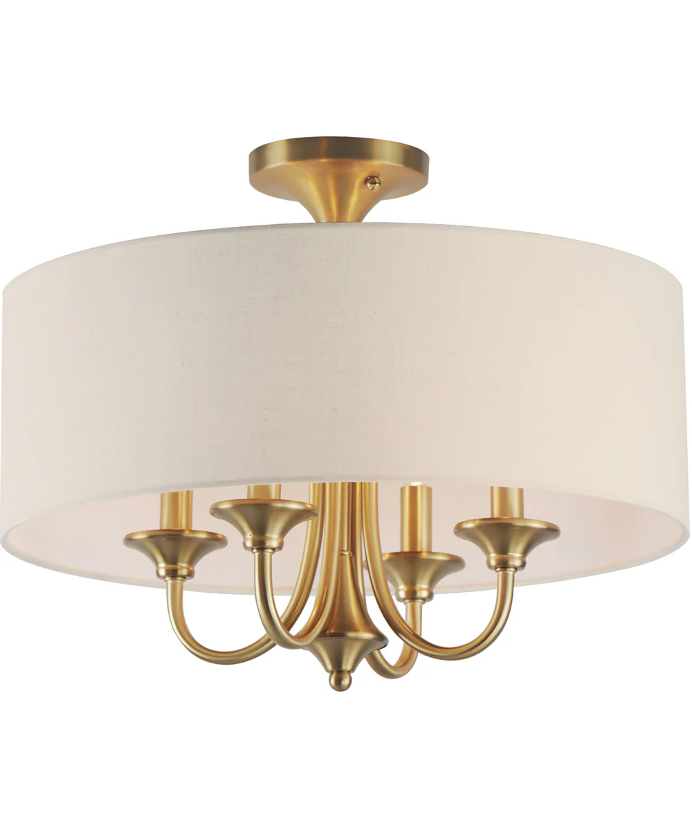 Bongo 4-Light Pendant / Semi-Flush Mount Natural Aged Brass