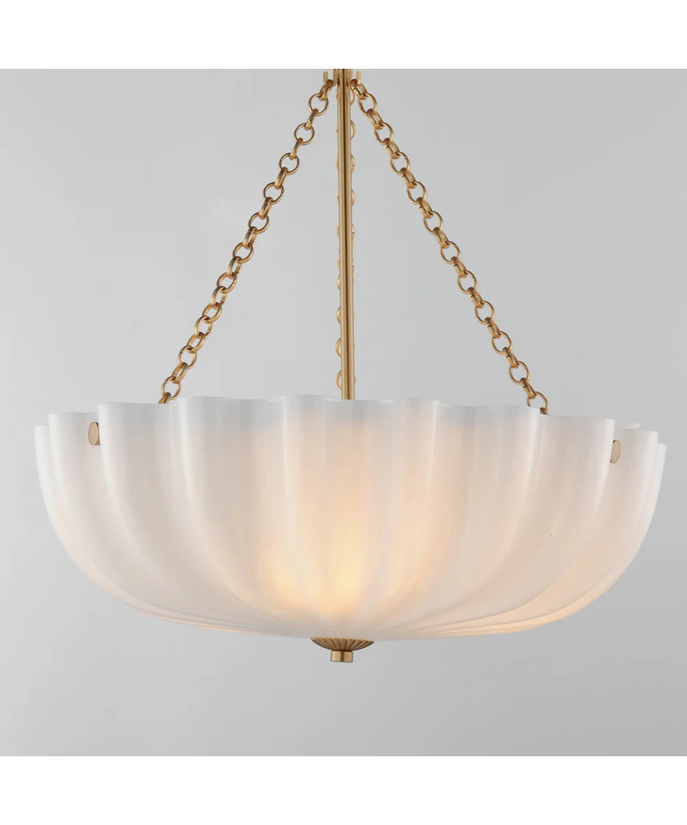 Bundt 17.5 inch Pendant / Semi-Flush Convertible White/Natural Aged Brass - Image 2