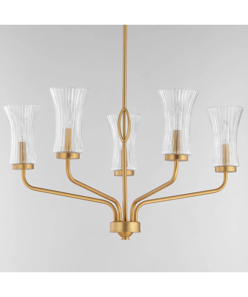 Camelot 5-Light Chandelier Natural Aged Brass - Image 2