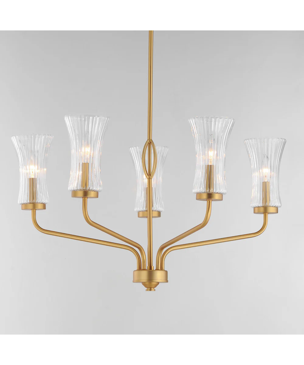 Camelot 5-Light Chandelier Natural Aged Brass - Image 3