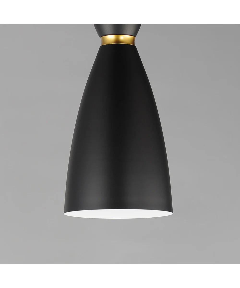 Carillon 1-Light Elongated Mini Pendant Black / Satin Brass - Image 5