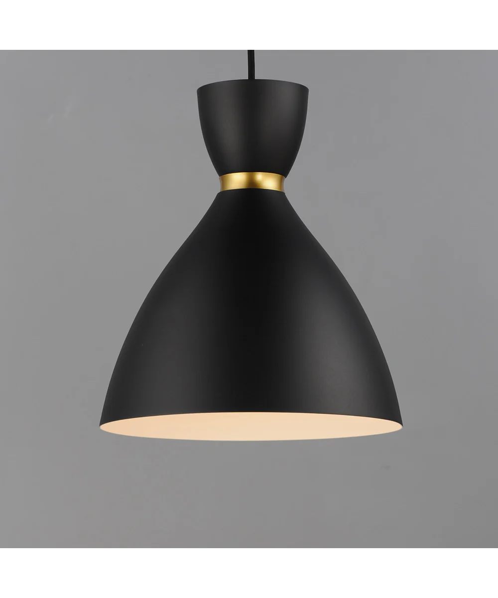 Carillon 11 inch Mini Pendant Black / Satin Brass - Image 2