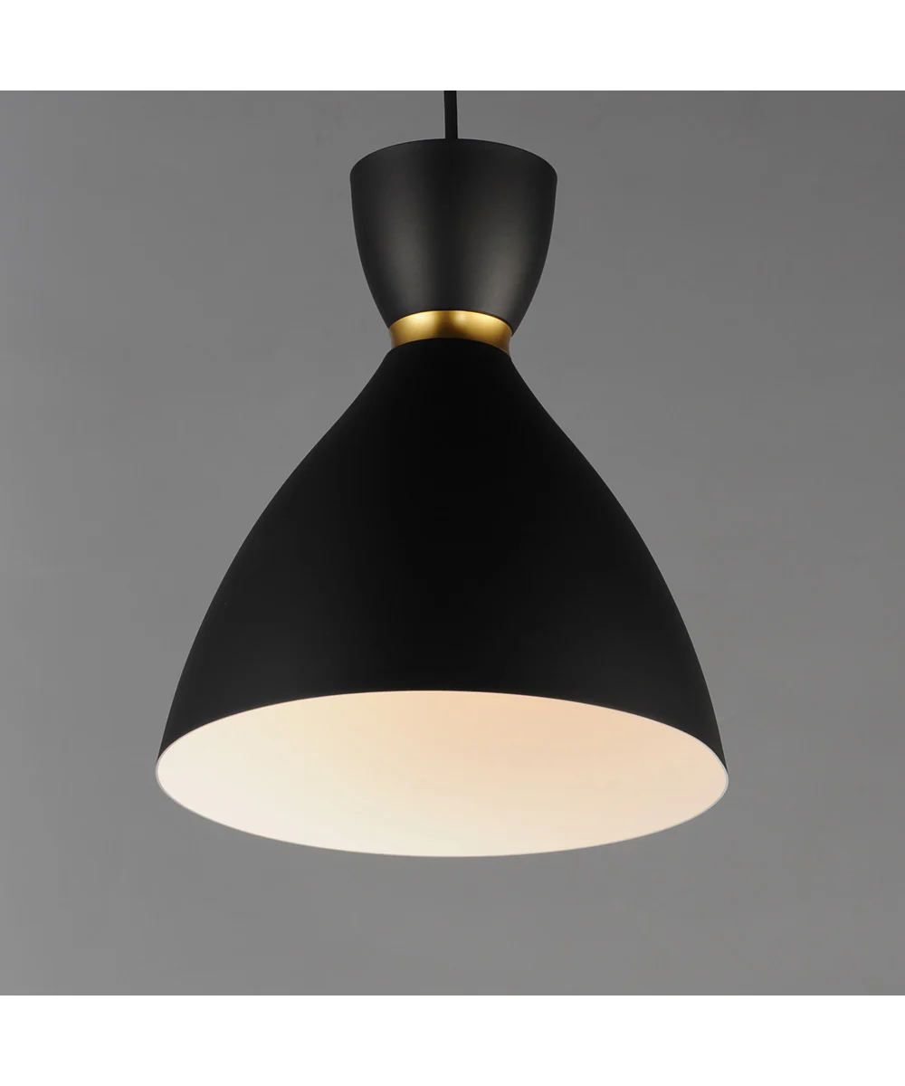 Carillon 11 inch Mini Pendant Black / Satin Brass - Image 4