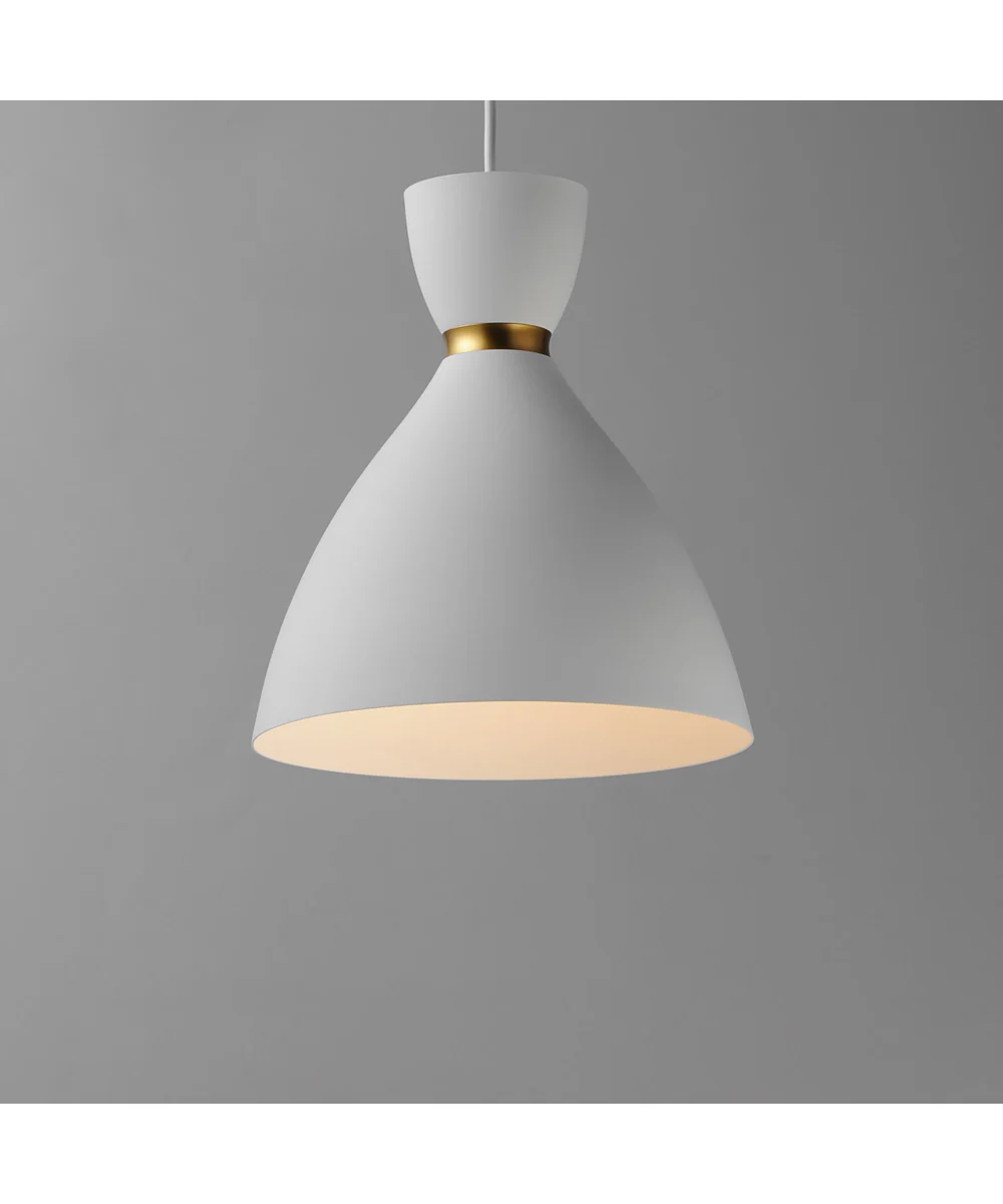 Carillon 11 inch Mini Pendant White/Satin Brass - Image 2