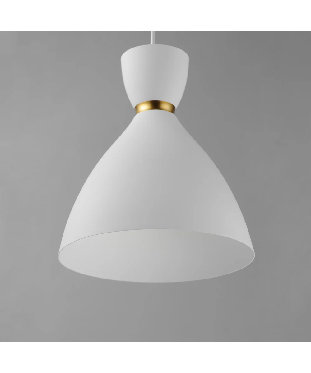 Carillon 11 inch Mini Pendant White/Satin Brass - Image 3