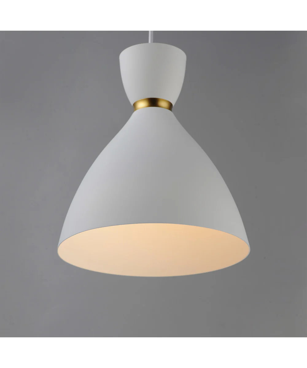 Carillon 11 inch Mini Pendant White/Satin Brass - Image 4