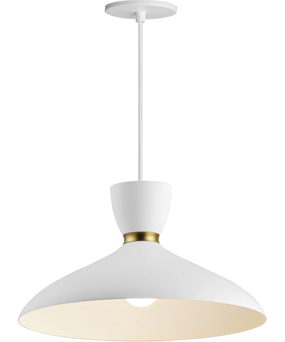 Carillon 16 inch Pendant White/Satin Brass