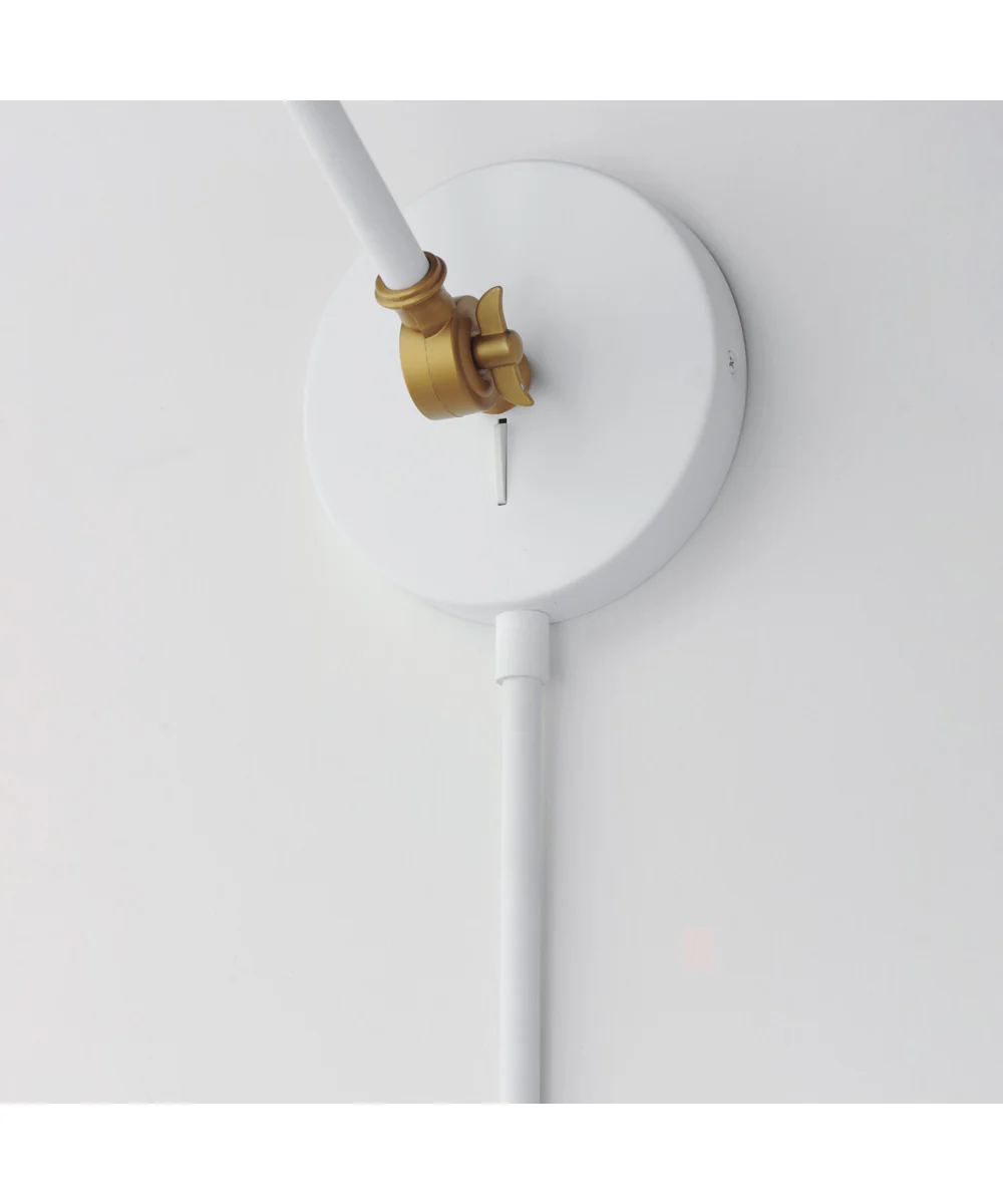 Carillon Articulating Wall Sconce White/Satin Brass - Image 5