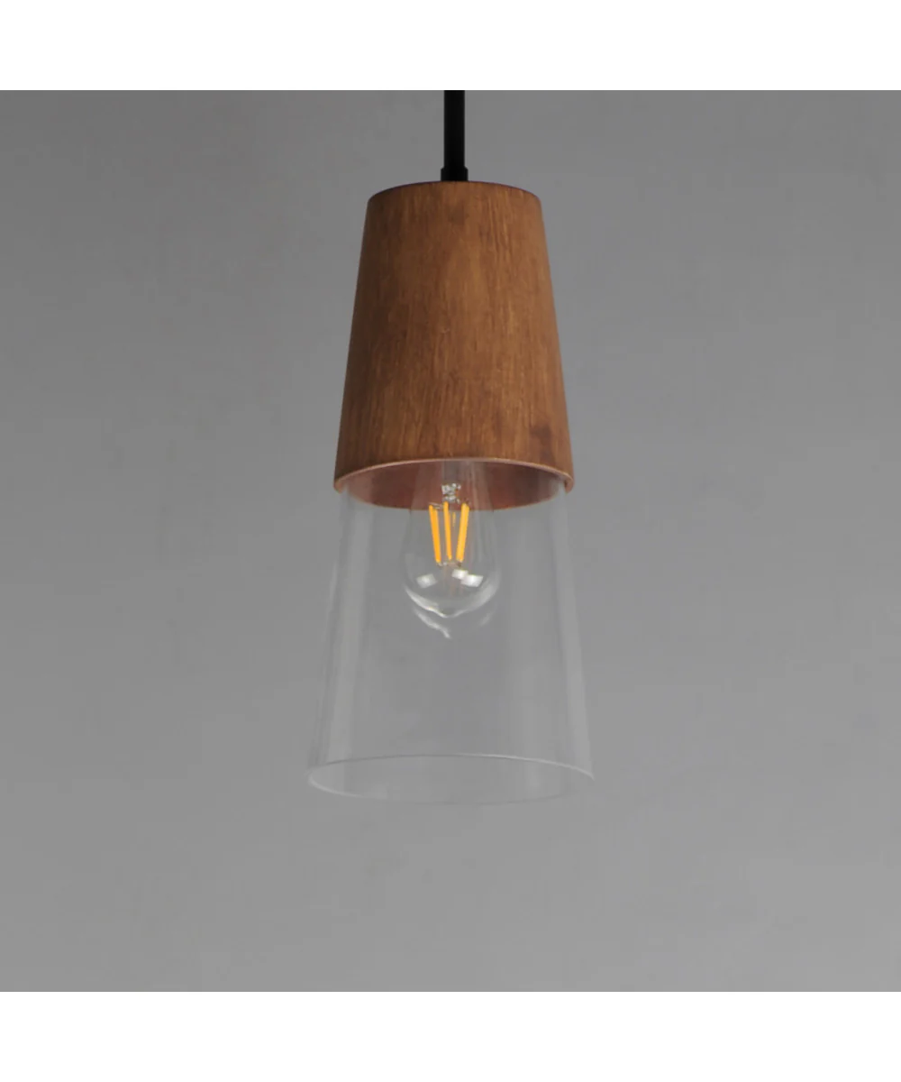 Carpenter 6.5 inch Mini Pendant Walnut / Black - Image 2