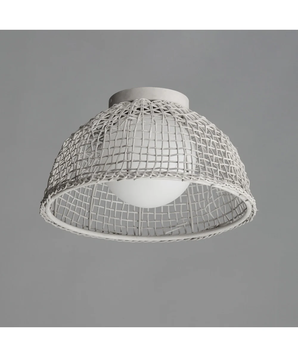 Cestino 1-Light Flush Mount Weathered White - Image 2