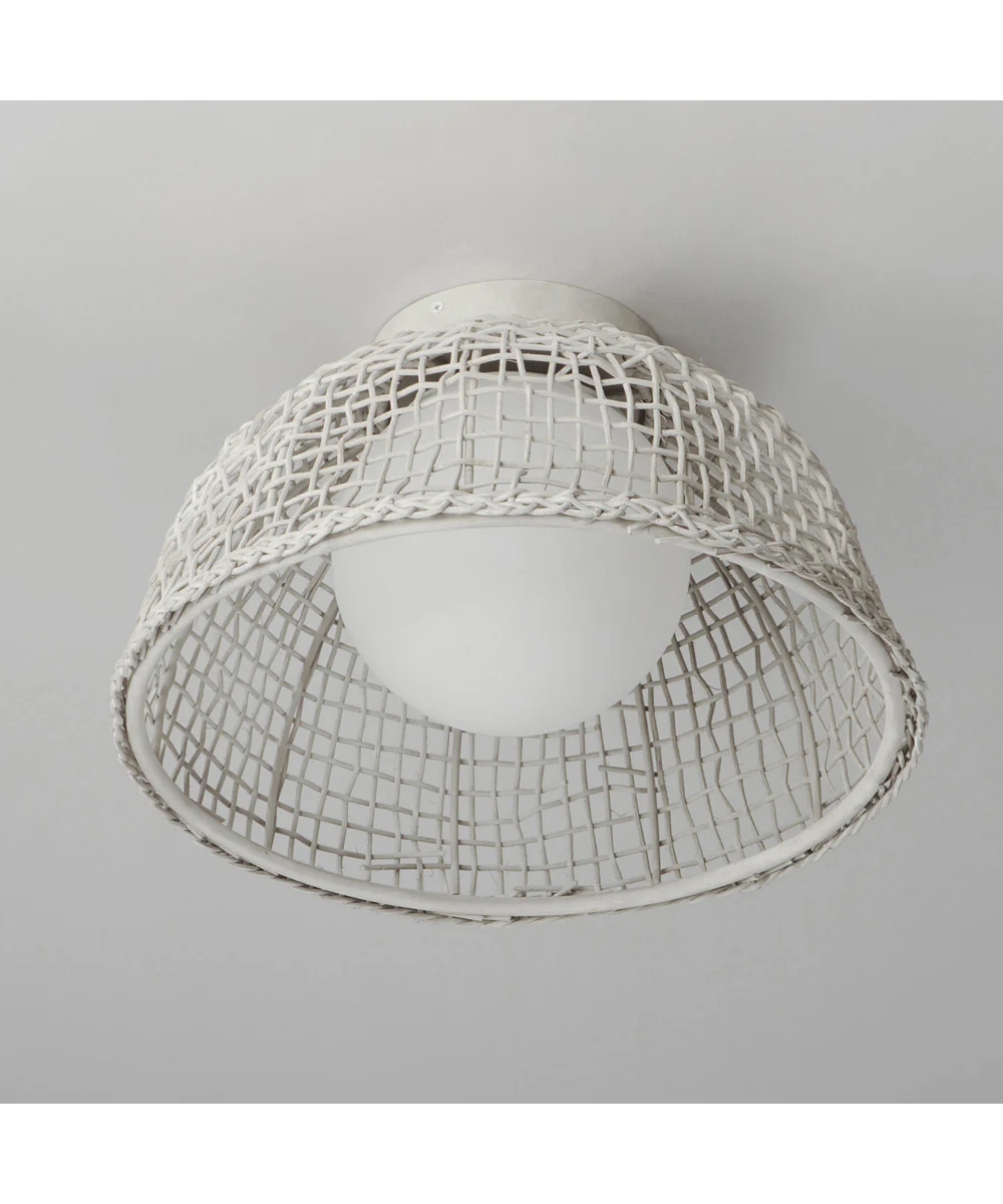 Cestino 1-Light Flush Mount Weathered White - Image 3